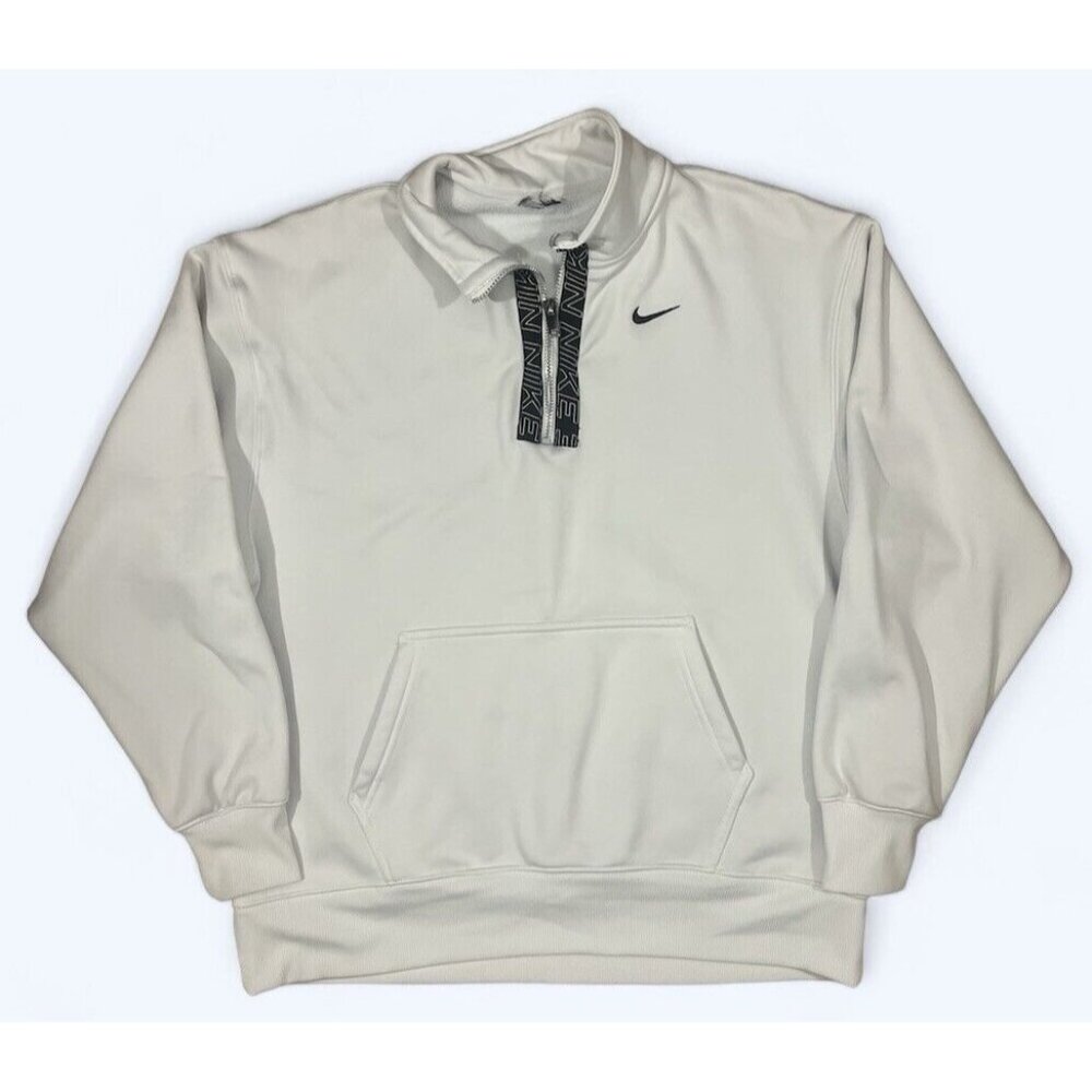 Nike Women’s Small White Long Sleeve 1/2 Zip Pullover‎ Sweatshirt with Pockets